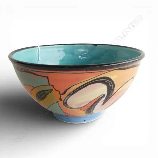 ANDREW VAN DER PUTTEN STUDIO POTTERY BOWL H.105mm, 210mm dia