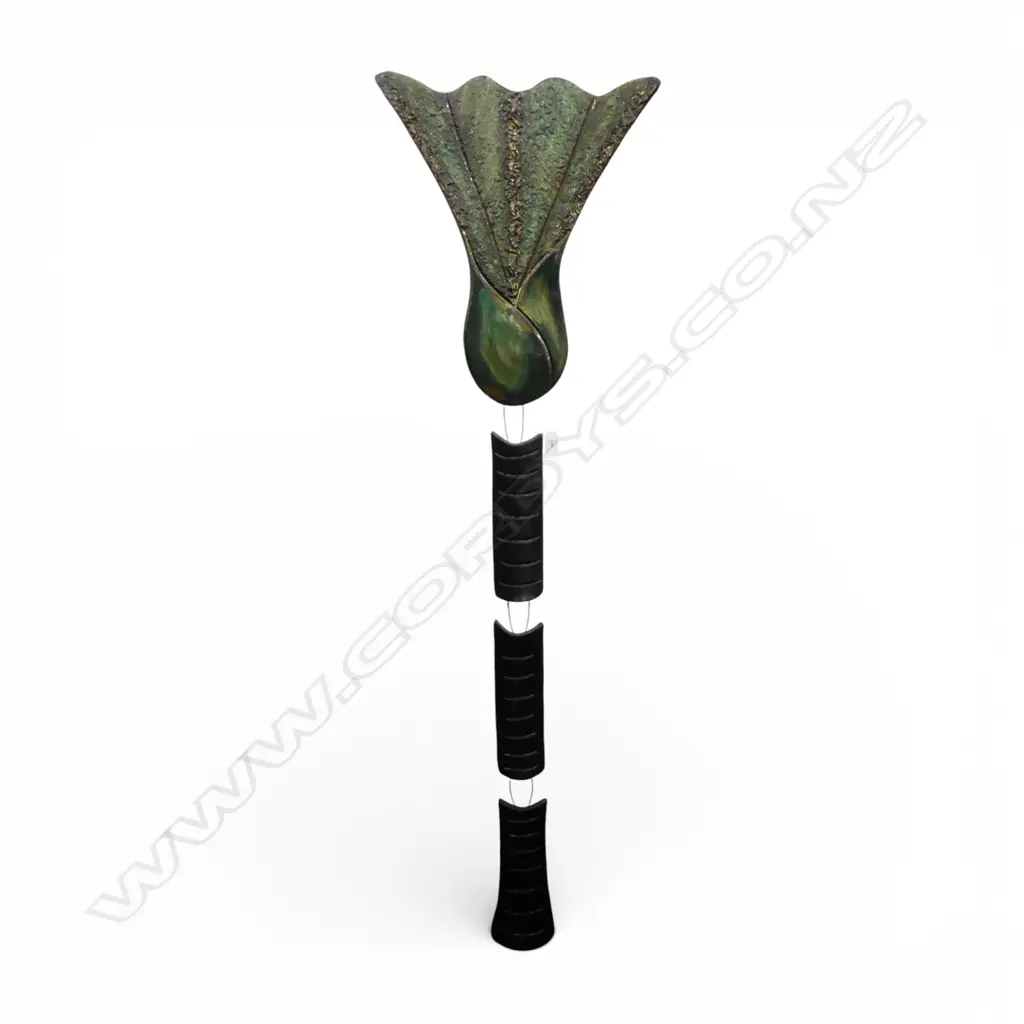 MORRIS & JAMES LARGE 4 SEGMENT NIKAU POTTERY SCULPTURE largest section L.510mm Image 1++