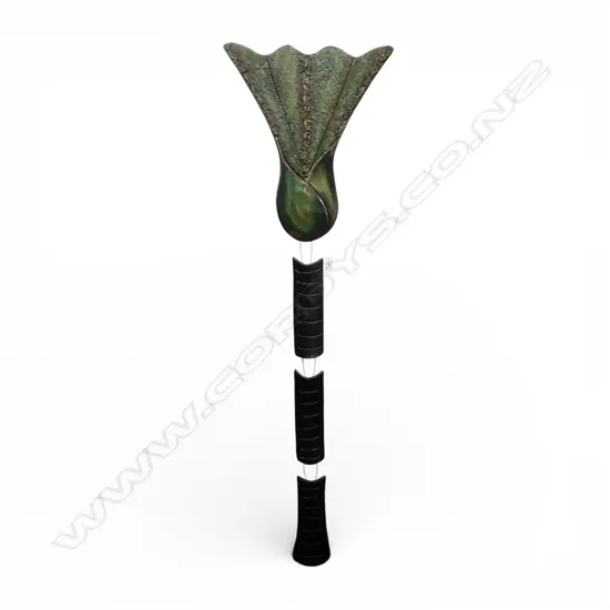 MORRIS & JAMES LARGE 4 SEGMENT NIKAU POTTERY SCULPTURE largest section L.510mm