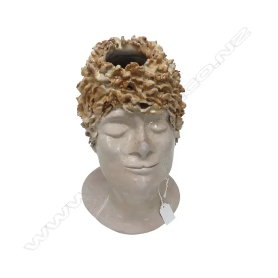 STUDIO CERAMIC GLAZED HEAD VASE H.295mm - FAULTS