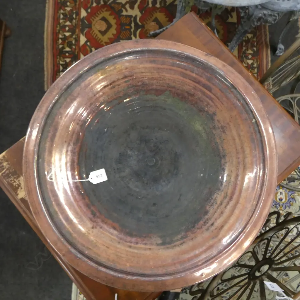 LARGE NZ STUDIO POTTERY BOWL BY CLIFF LEMKINS MATAKANA DIA480MM Image 1++