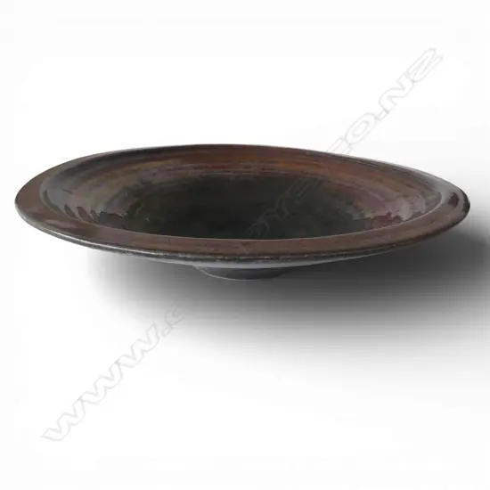 LARGE NZ STUDIO POTTERY BOWL BY CLIFF LEMKINS MATAKANA DIA480MM