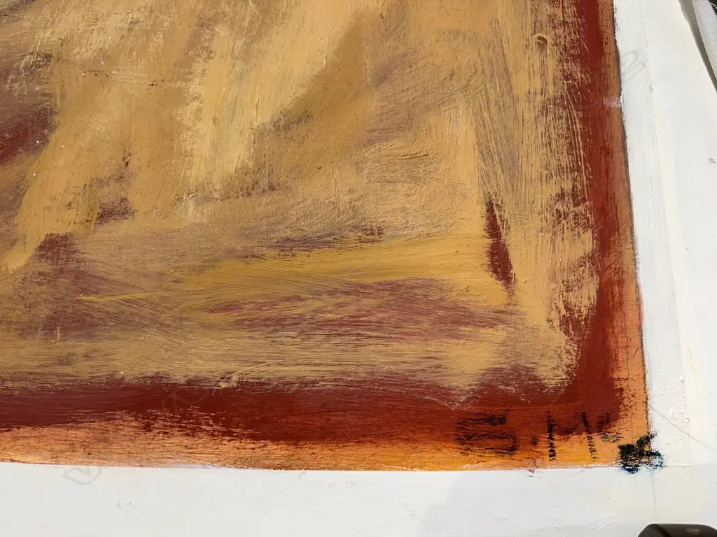 VERY LARGE (ARANDA) ABORIGINAL ACRYLIC PAINTING Rural village landscape houses & figures by S.Mc. 2005 1400 x 2200mm Image 1++