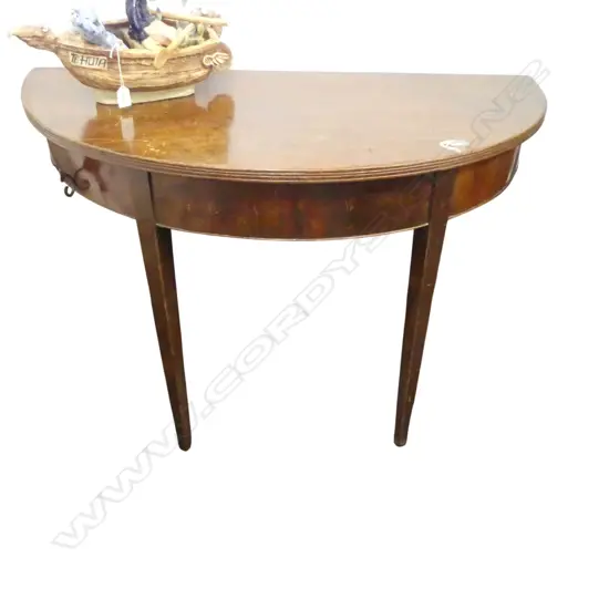 GEORGIAN MAHOGANY DEMI LUNE TABLE 1095x540x710mm