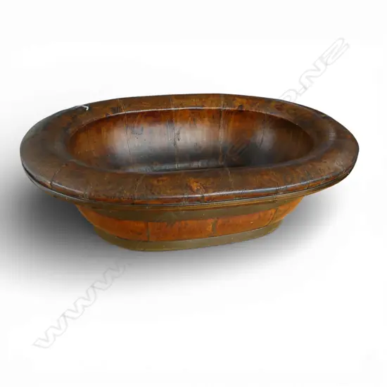 VINTAGE ORIENTAL WOODEN BOWL W.560mm