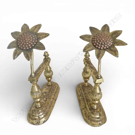 PR FIREDOGS w. FLOWER DECORATION H.320mm