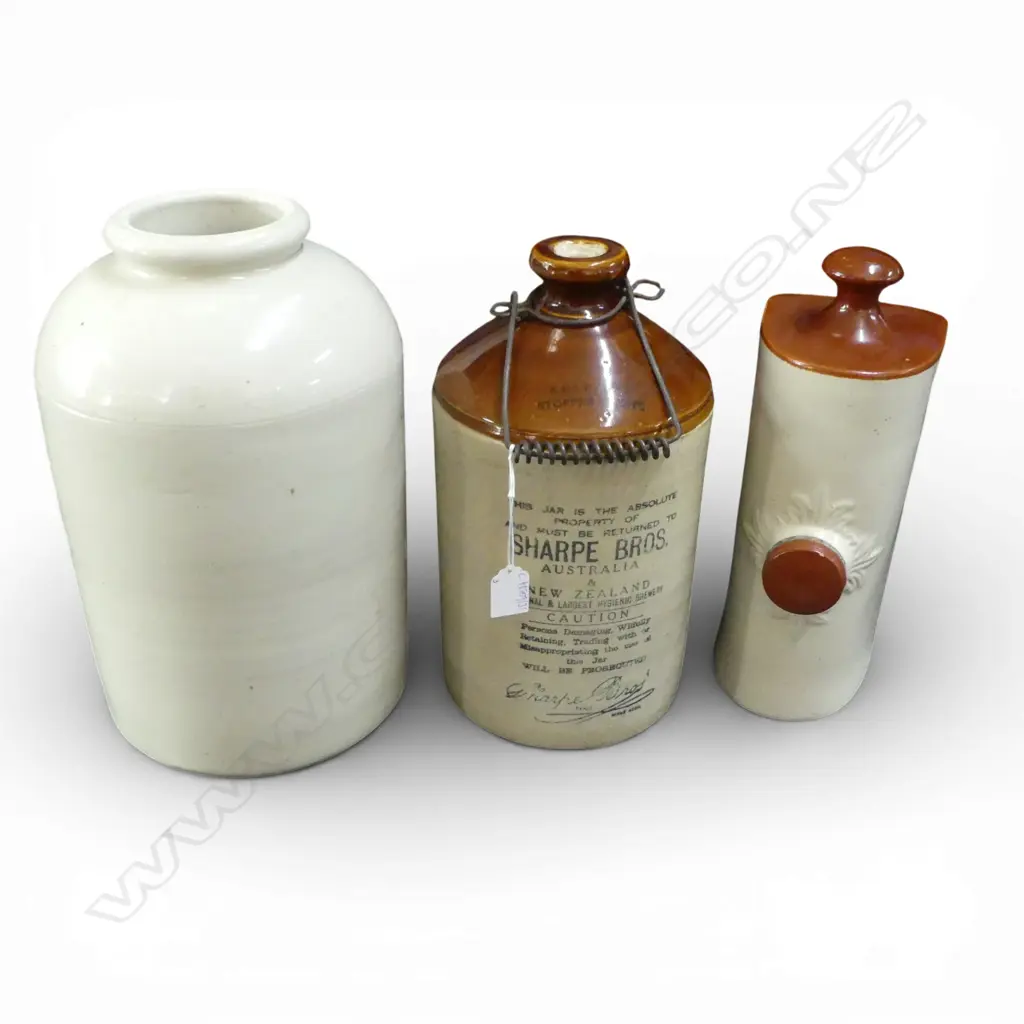 2 CROCKS (1 SHARPE BROS.) + HOT WATER BOTTLE H.350mm Image 1++