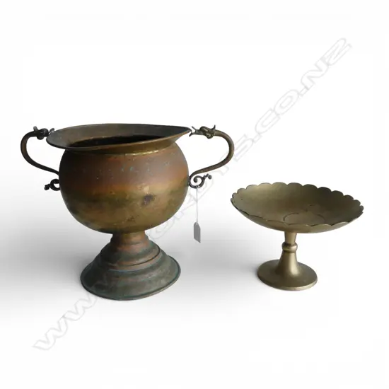 COPPER POT H.280mm + CHINESE BRASS COMPORT
