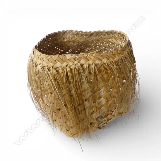 WOVEN FLAX BASKET H.350mm, 440mm dia