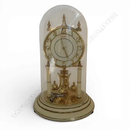 VINTAGE GLASS DOME KUNDO 400 DAY CLOCK H.310mm