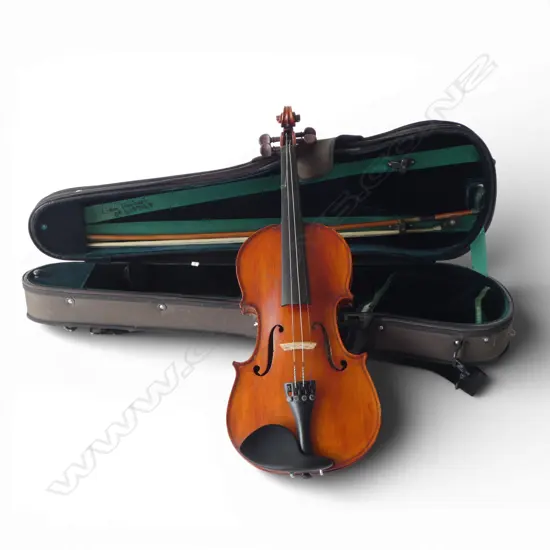 OLD VIOLIN WITH VALUATION 'Composite violin' w German body.. with spurious label...Ins val. $1200