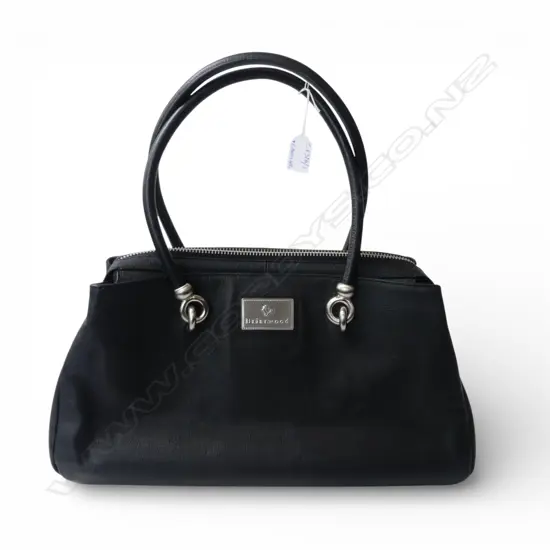 BRIARWOOD BLACK VINYL HAND BAG W.380mm