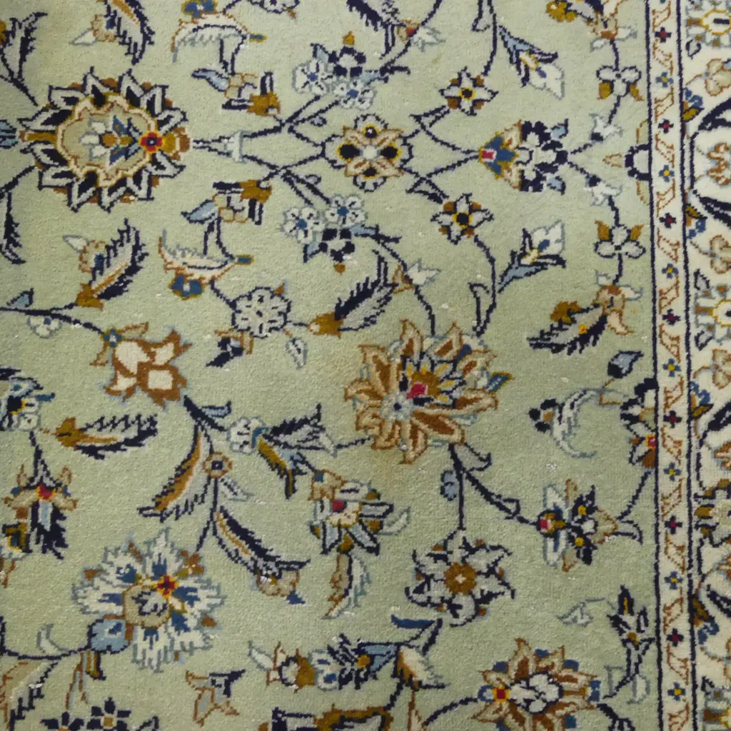 Very large Iranian Kashan hand knotted carpet w tendril floral designs. Some fading 4140 x 3100mm... Image 1++