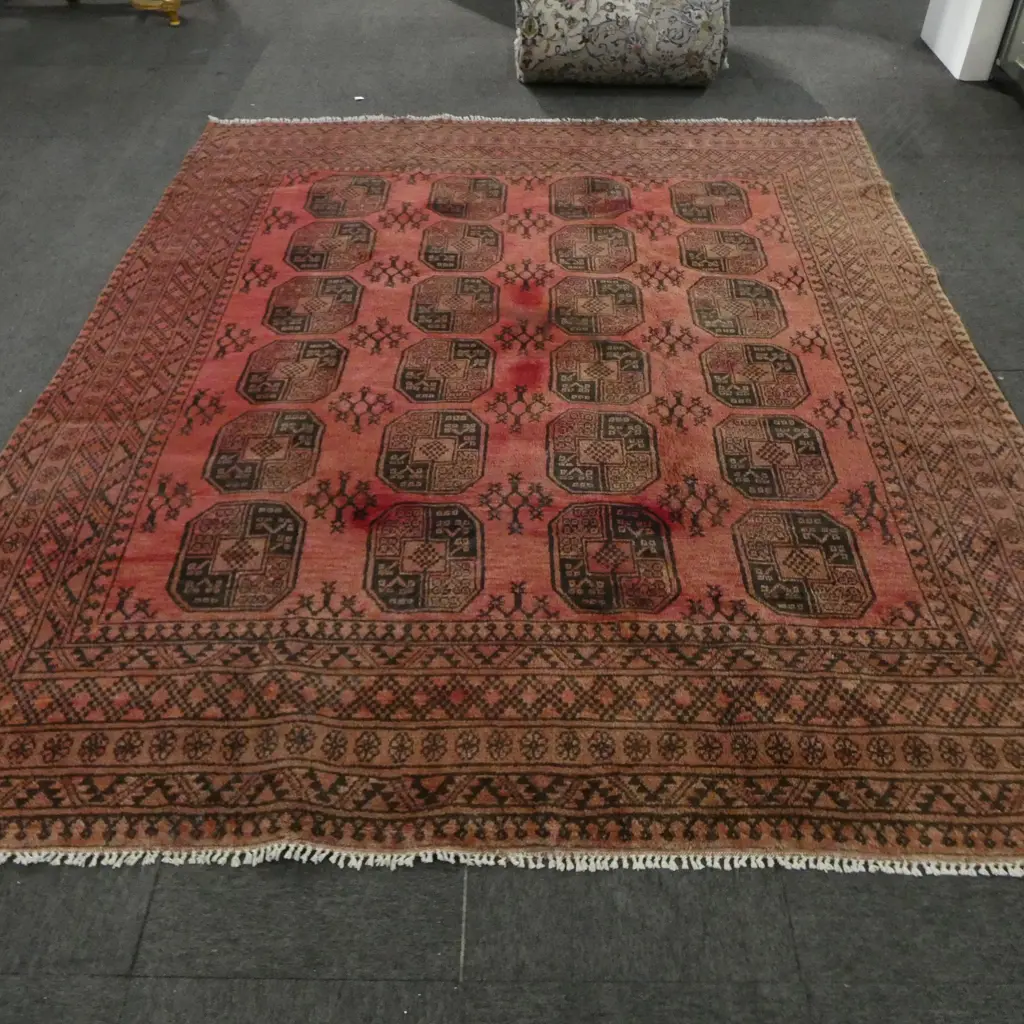 HAND KNOTTED WOOL PILE TURKOMAN RUG 2860x2440mm Image 1++