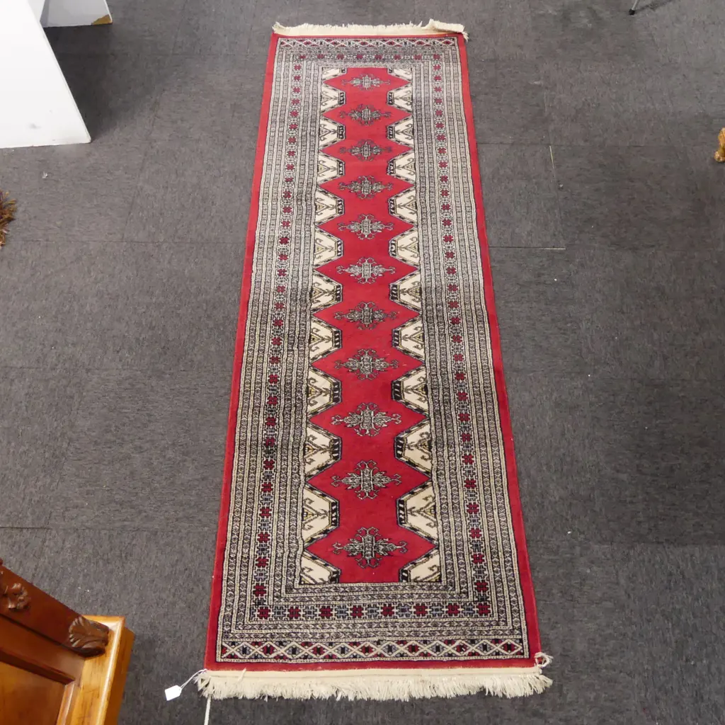HAND KNOTTED WOOL PILE RUNNER 2450x815mm Image 1++