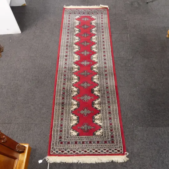 HAND KNOTTED WOOL PILE RUNNER 2450x815mm
