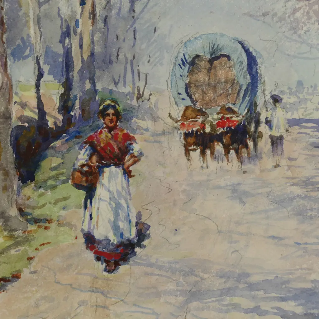 C.N. WORSLEY 'A SPRING MORNING, SPAIN', WATERCOLOUR, SIGNED 440 x 290mm Image 1++