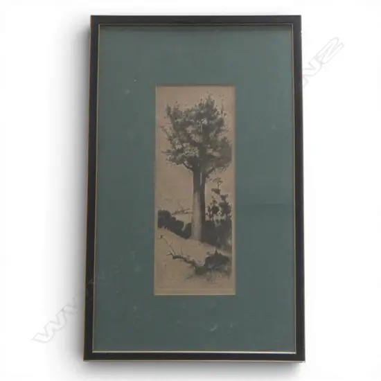 TREVOR LLOYD ETCHING initialed in the plate The Last of His Line 290 x 110mm framed under glass