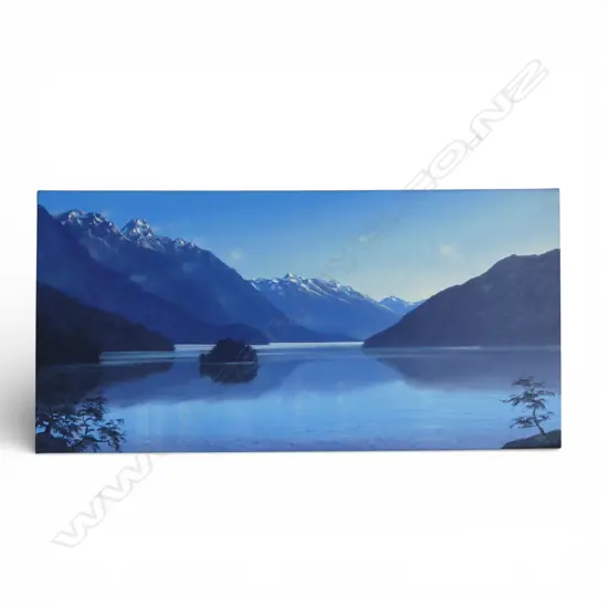 NATHANAEL PROVIS (NZ b.1976) 'EARLY LIGHT ON DOUBTFUL SOUND' OIL ON CANVAS, 2003 380x760mm w. CERTIFICATE