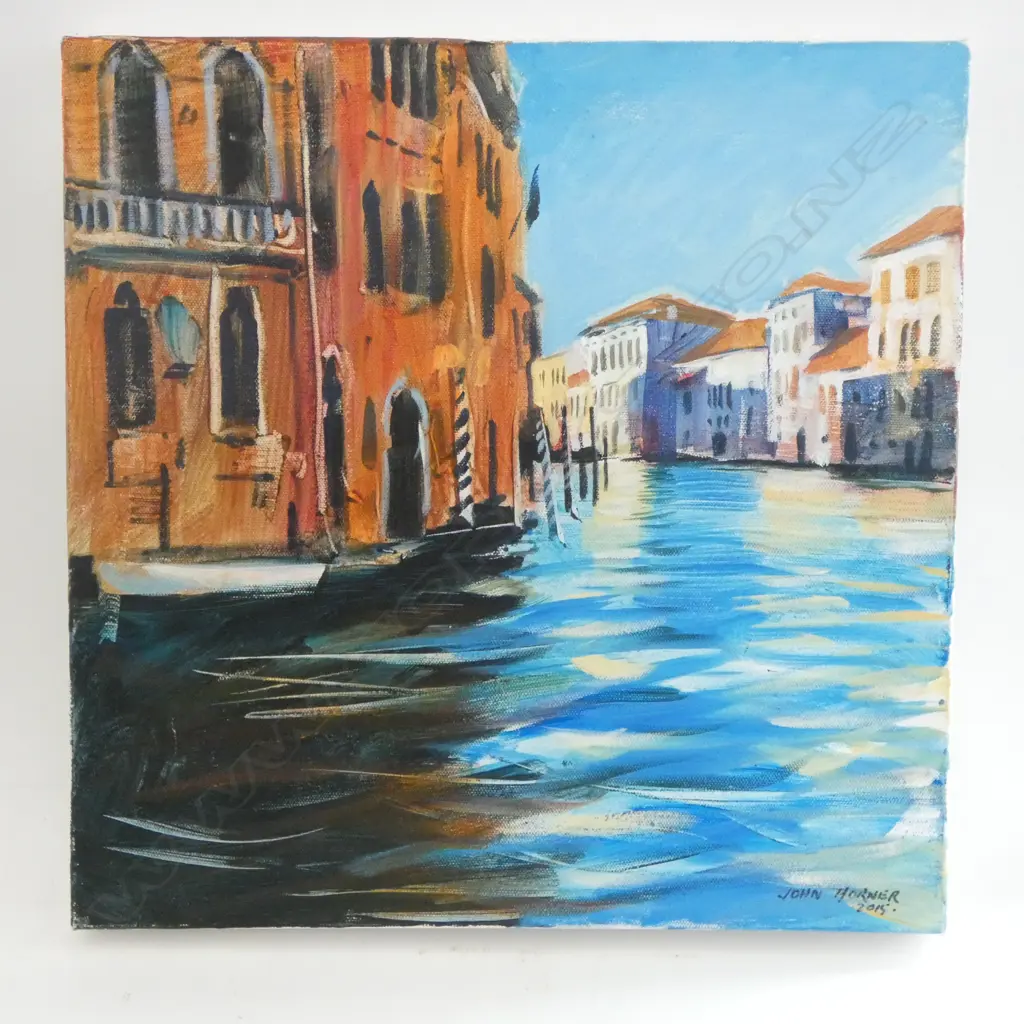 JOHN HORNER 'GRAND CANAL VENICE', OIL on CANVAS, H.380 x 380mm Image 1++