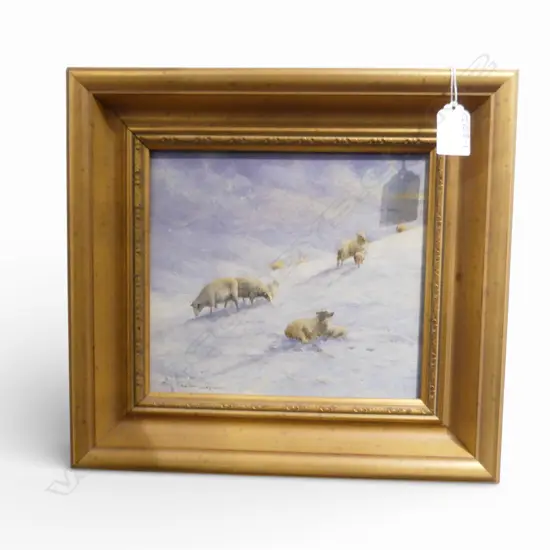 BEV TAYLOR, LEAN PASTURES, OIL ON BOARD, 190x210mm