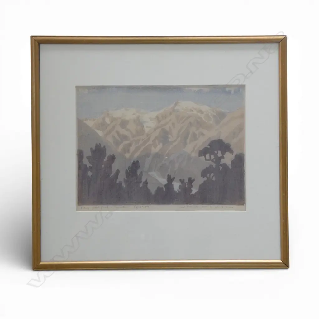 JOHN L. MOORE, 'FRANZ JOSEPH GLACIER', WOODBLOCK ED. 64/600 270 X 190MM Image 1++