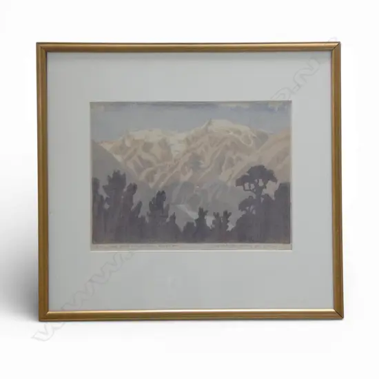 JOHN L. MOORE, 'FRANZ JOSEPH GLACIER', WOODBLOCK ED. 64/600 270 X 190MM