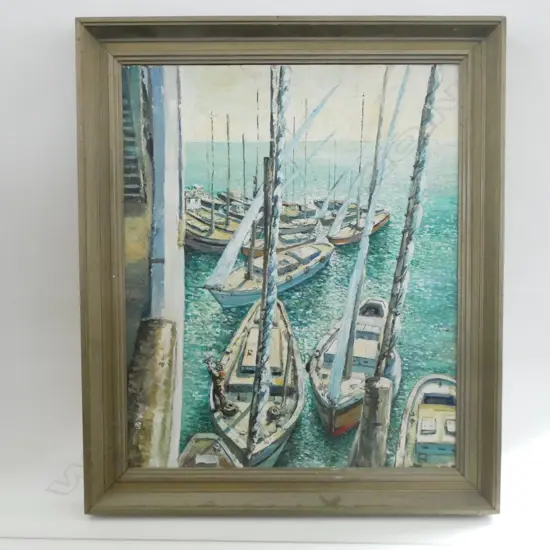 ARTIST UNKNOWN, MARINA, OIL ON BOARD, 590x490mm