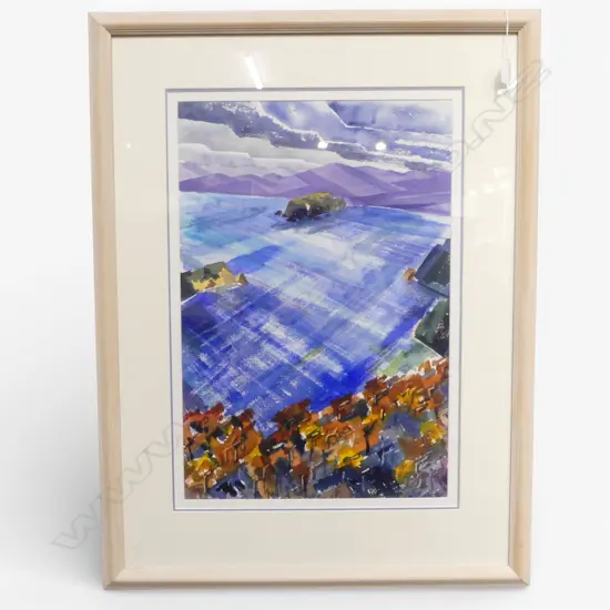 JOHN GATES, UNTITLED COASTAL SCENE, WATERCOLOUR, SIGNED & DATED '97, 540x370mm