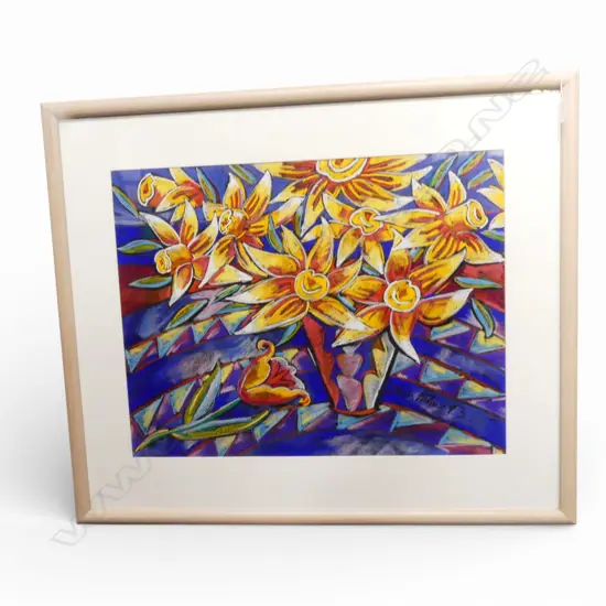 ANNA PALMER, FLORAL STILL LIFE, PASTEL, SIGNED & DATED '93, 495x630mm