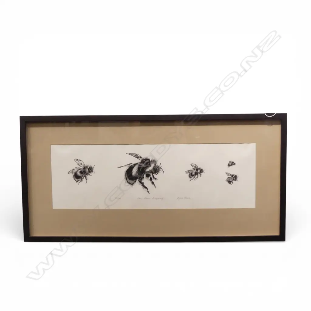 BRYAN POOLE, THREE BEES BUZZING, ETCHING Ed. 25/100 230x720mm Image 1++