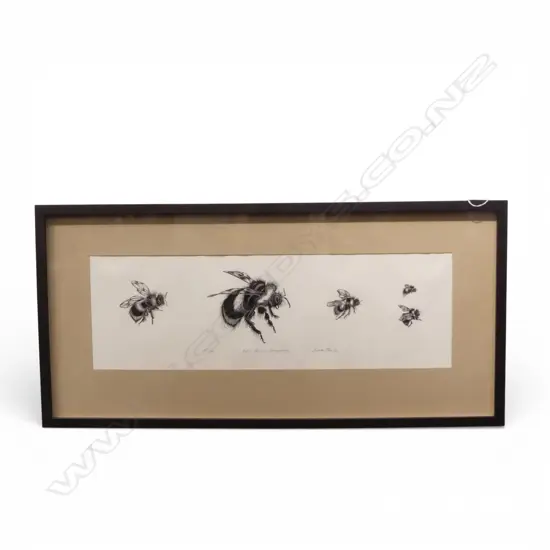 BRYAN POOLE, THREE BEES BUZZING, ETCHING Ed. 25/100 230x720mm