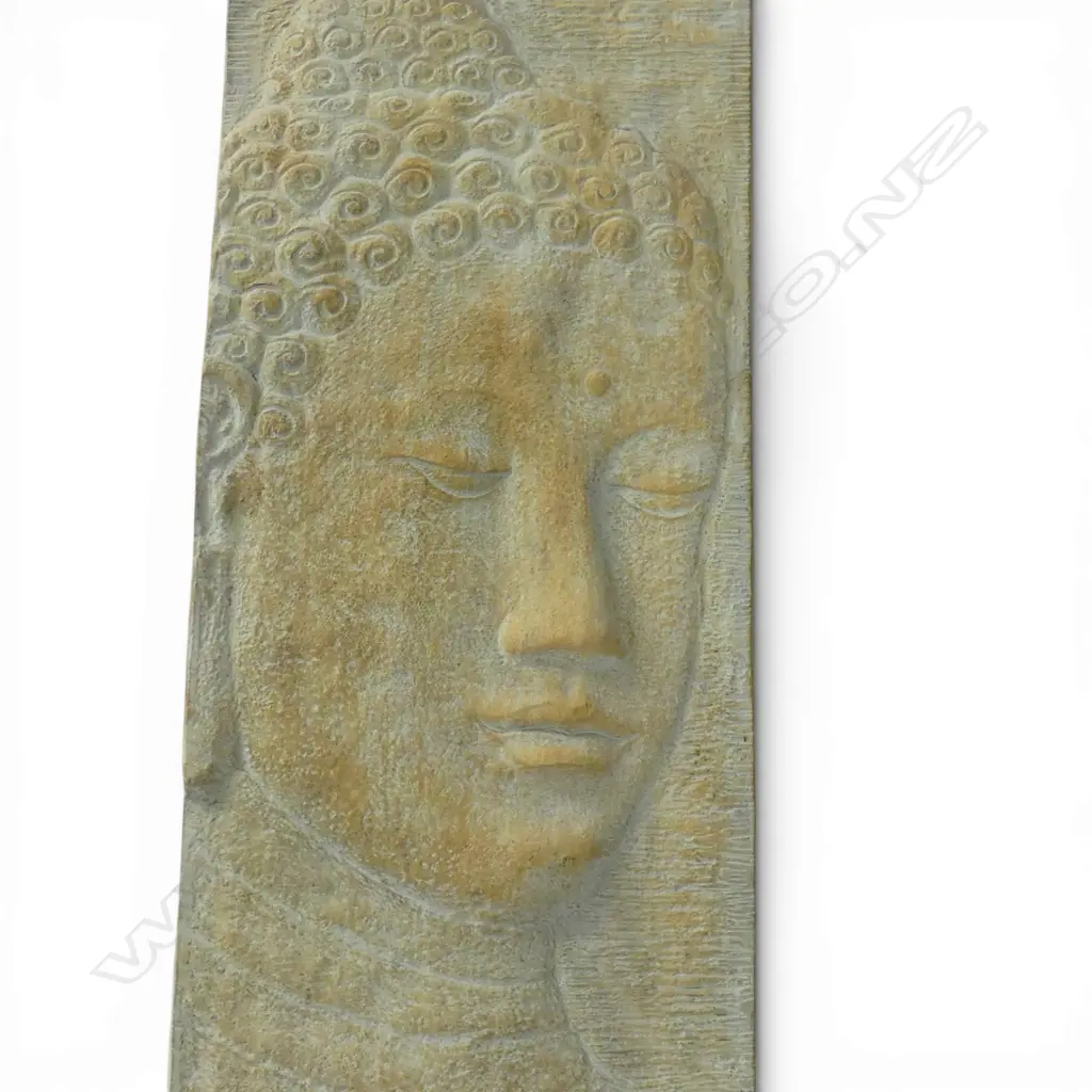 CONCRETE BUDDHA PLAQUE, HANGER TO BACK, 1080 X 350mm Image 1++