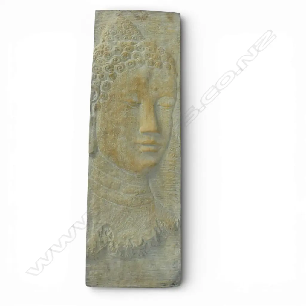 CONCRETE BUDDHA PLAQUE, HANGER TO BACK, 1080 X 350mm Image 1++