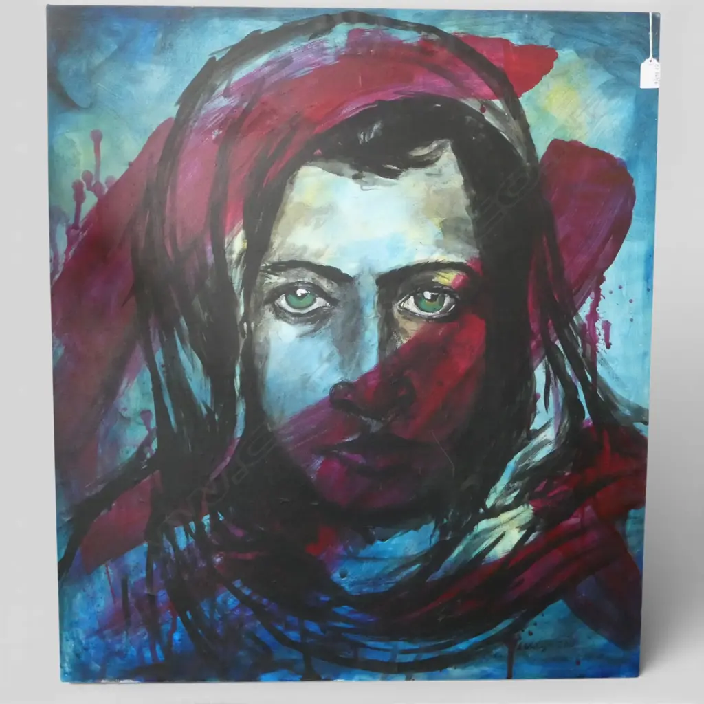 LAKEN WHITECLIFFE, FEMALE PORTRAIT, ACYLIC ON CANVAS 850x755mm SIGNED & DATED 2005 Image 1++