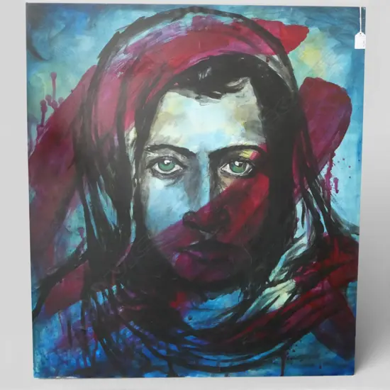 LAKEN WHITECLIFFE, FEMALE PORTRAIT, ACYLIC ON CANVAS 850x755mm SIGNED & DATED 2005