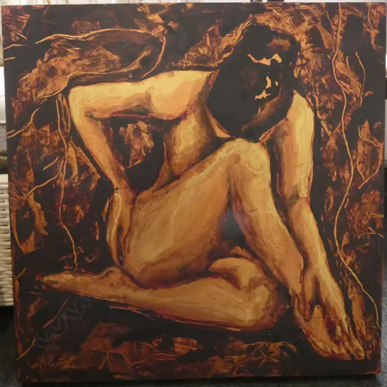HELEN F. PARSONS 'NUDE II' ACYLIC ON BOARD, 2002, 600x600mm
