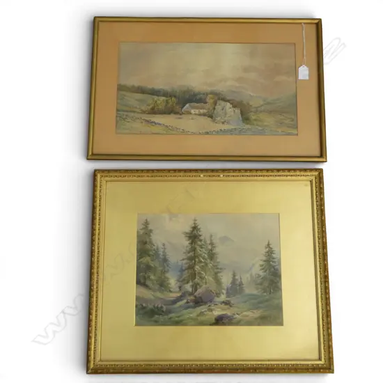 2 EARLY 20thC LANDSCAPE WCs 240x440mm / 250x330mm