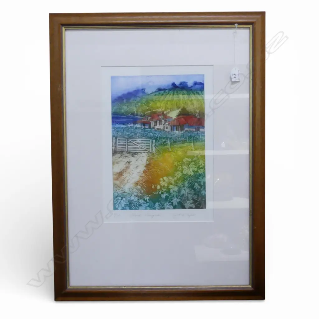 SIGNED NUMBERED PRINT ISLAND VINEYARD BY CYNTHIA TAYLOR H410 L290MM Image 1++