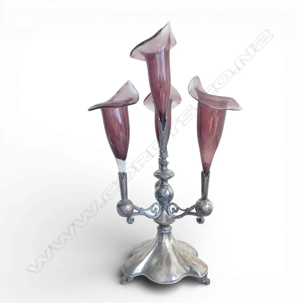 EDWARDIAN 4 BRANCH EPERGNE VASE H460MM Image 1++
