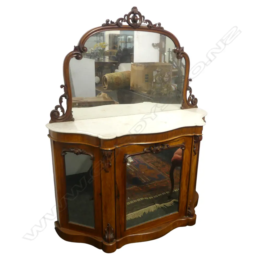 VICTORIAN ROSEWOOD MIRRORED CHIFFONIER 1360x455mm Image 1++