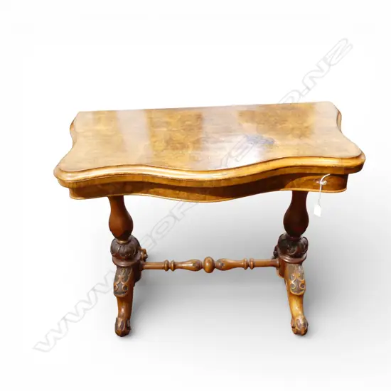 VICTORIAN FOLD OVER TOP CARD TABLE 920x460x745mm