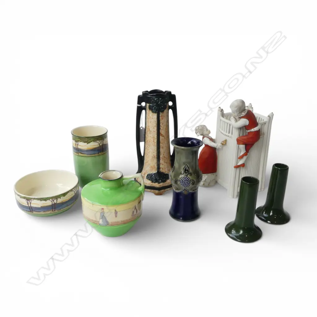 8 PCES ASST. CHINA; 4 ROYAL DOULTON, PR LOVATTS VASES, AMPHORA, EICHWALD H.220mm Image 1++