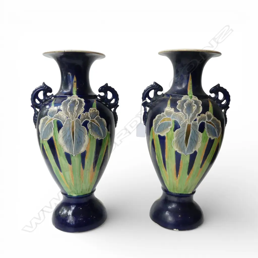 PR JAPANESE VASES H.410mm tiny chip to base of one Image 1++