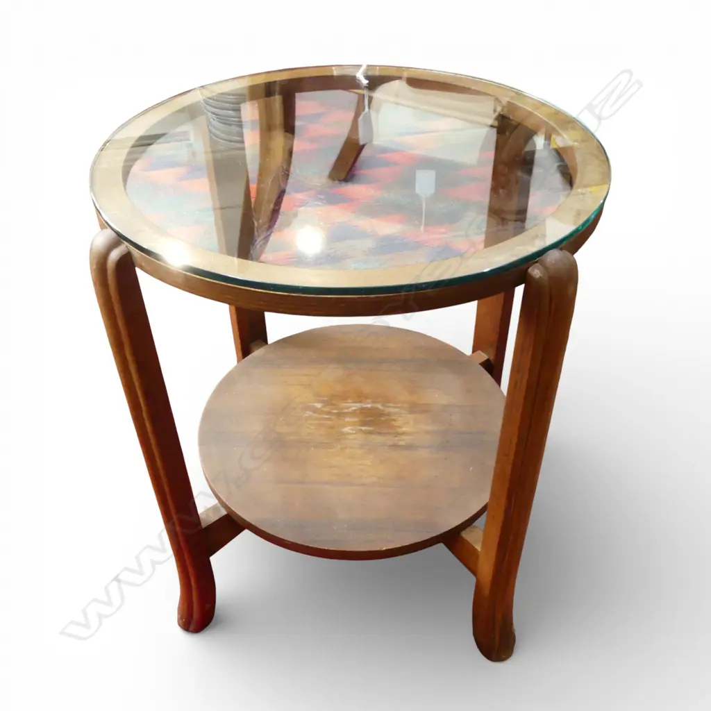 DECO SIDE TABLE, GLASS TOP H.455mm, 480mm dia Image 1++