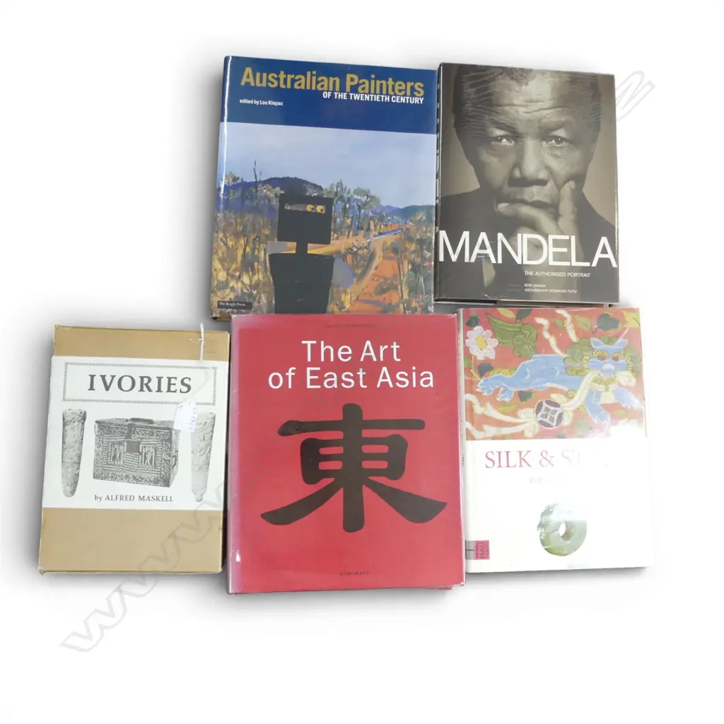 5 BOOKS; IVORIES, 2x ART OF ASIA, AUSTRALIAN PAINTERS, MANDELA Image 1++