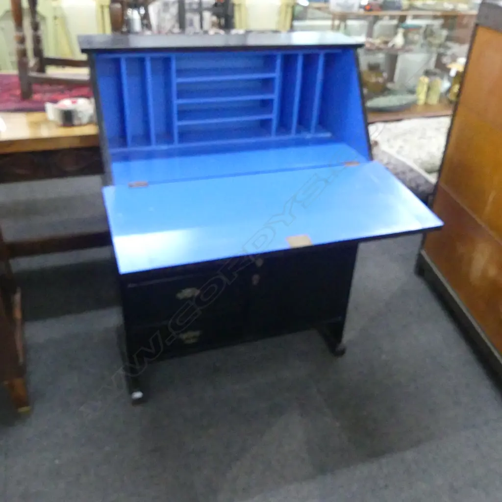 BLACK PAINTED FULL FRONT BUREAU 600x370x1085mm Image 1++
