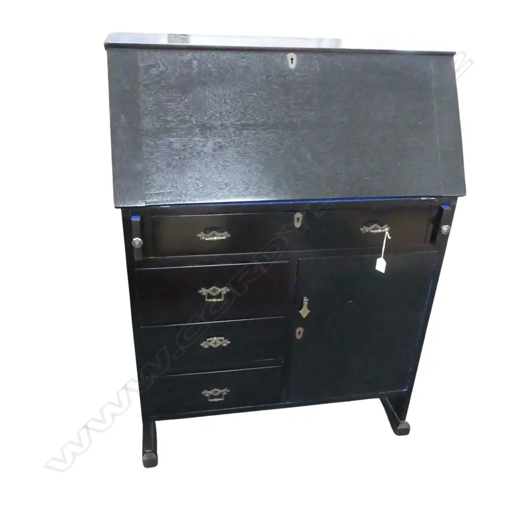 BLACK PAINTED FULL FRONT BUREAU 600x370x1085mm Image 1++