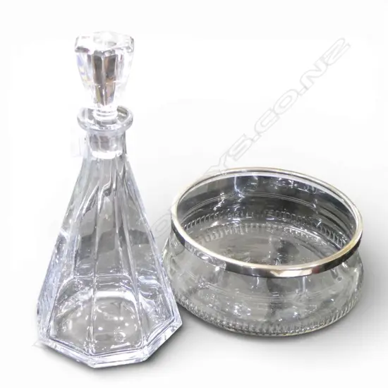 FRENCH DECANTER H.290mm & WMF GLASS BOWL