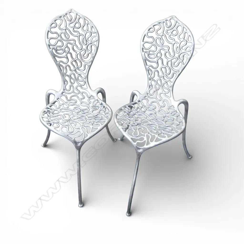 PR Stephane Rondel Unpolished Aluminium 'Peanut' Chairs Image 1++
